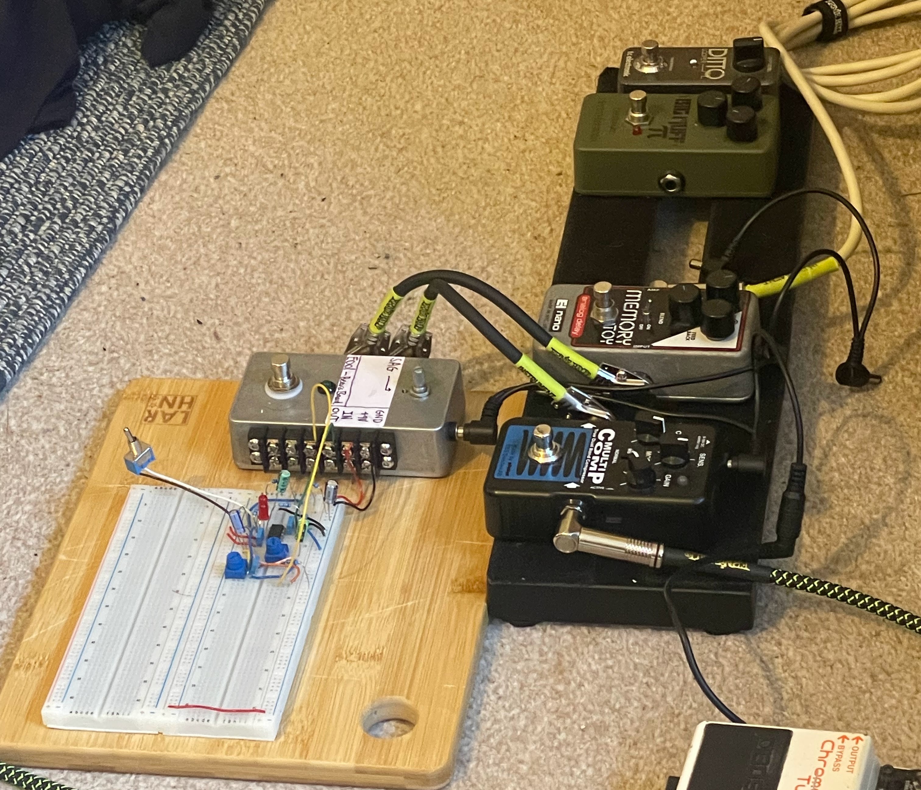 The beavis board plugged into my effects pedal